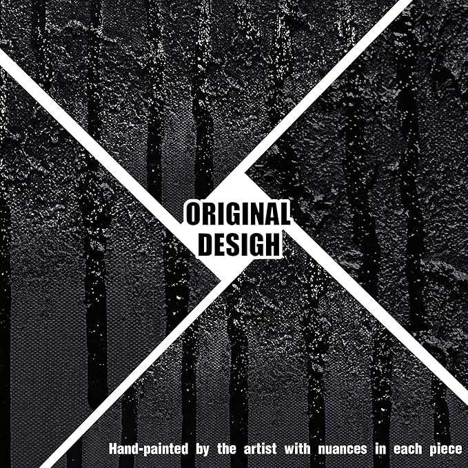 Abstract Canvas Wall Art for Living Room Black Painting Wall Art for Bedroom Modern Wall Decor for Office Size 20 x 40 Inch