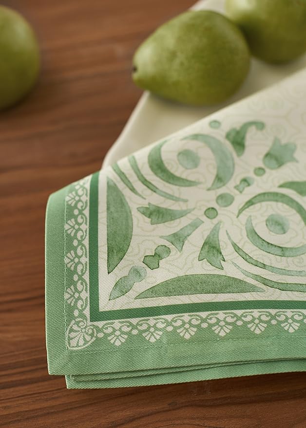 Maison d' Hermine Cloth Napkins Set of 4 100% Cotton Everyday Reusable Square Napkins Cloth Washable, Dinner, Party, Wedding, Restaurant, Spring/Summer (Jardin Du Roy, 20" x 20")