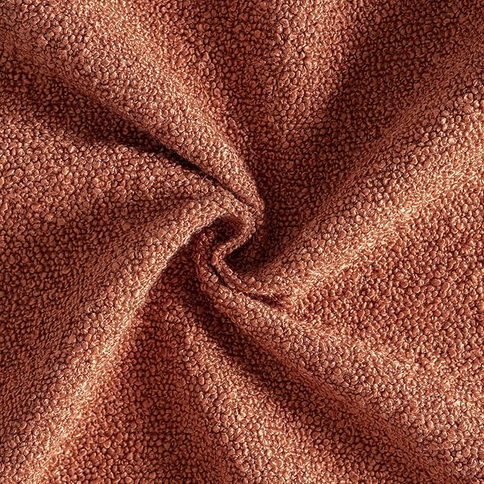 MIULEE Fall 18x18 Inch Decorative Pillow Covers for Couch Bed Set of 2 Textured Boucle Neutral Throw Pillows Burnt Orange Accent Solid Cushion Pillowcase Cozy Soft Sofa Livingroom Home Decor