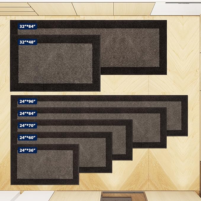 Machine Washable Kitchen Rug 32" x 48", Non Slip Indoor Door Rug, Absorbent Entrance Runner Rug for Bedroom, Hallway, Bathroom, Floor