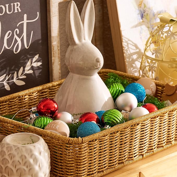 Valery Madelyn 1.57 Inches Small Christmas Tree Decorations Ornament Set for 4th of July Fall Halloween, 24ct Red Green and Blue Shatterproof Hanging Ball Ornaments Holiday Party Decor