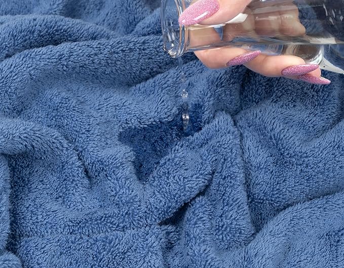 American Soft Linen Luxury Hand Towels for Bathroom, 600 GSM 100% Cotton Turkish 4 Piece Hand Towel Set, 600 GSM Hand Face Towels for Kitchen, Electric Blue Hand Towels