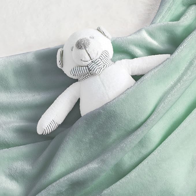 Bedsure GentleSoft Bedding Fleece Blanket for Girls and Boys - Soft Cozy Cute Small Throw Blankets for Travel, 43x55 Inches, Sage Green