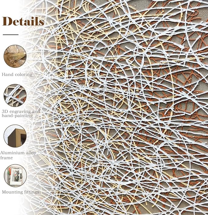 BrightA Bathroom Wall Accents Hallway Decor Minimalist Framed Canvas Acrylic Painting 27.6"x39.3"