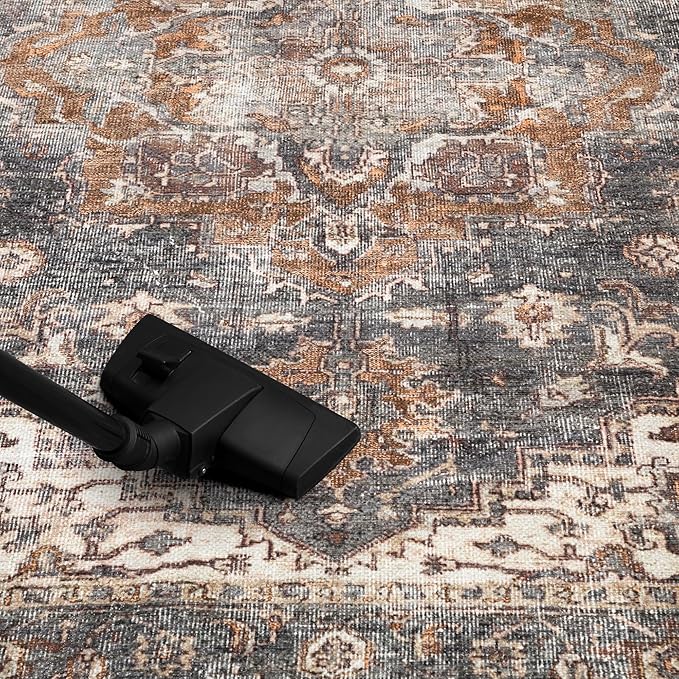 Keen Home Design 4x6 Rug - Machine Washable Area Rug with Non-Slip Backing, Ideal for Living Room, Dining Room, Bedroom - Vintage, Easy Clean, Durable, Low Pile Rug - (4' x 6')