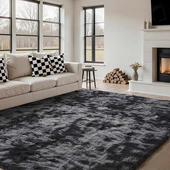 Shag Rug 9x12 for Living Room, Super Soft Modern Plush Rug Non-Slip Large Area Rug Indoor Fuzzy Carpet Fluffy Rugs for Bedroom Home Aesthetic Decor