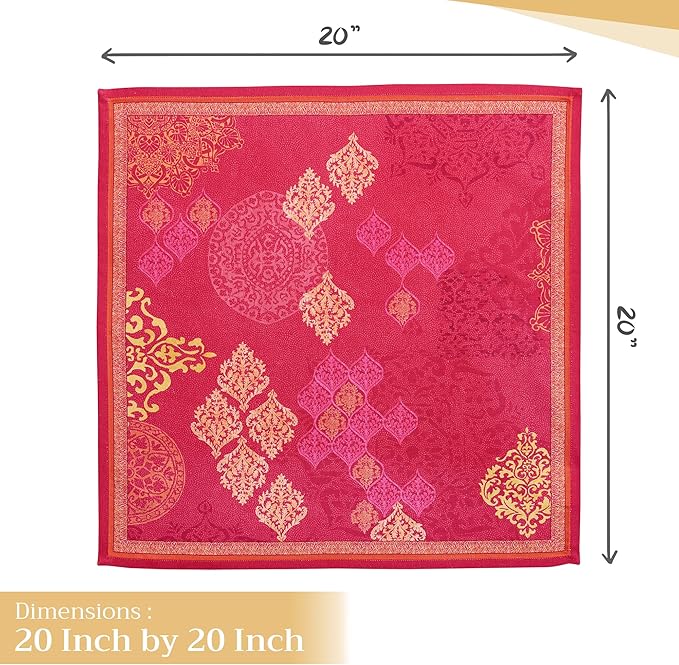 Maison d' Hermine Cloth Napkins Set of 4 100% Cotton Everyday Reusable Square Napkins Cloth Washable, Dinner, Party, Wedding, Restaurant (Versailles, 20" x 20")