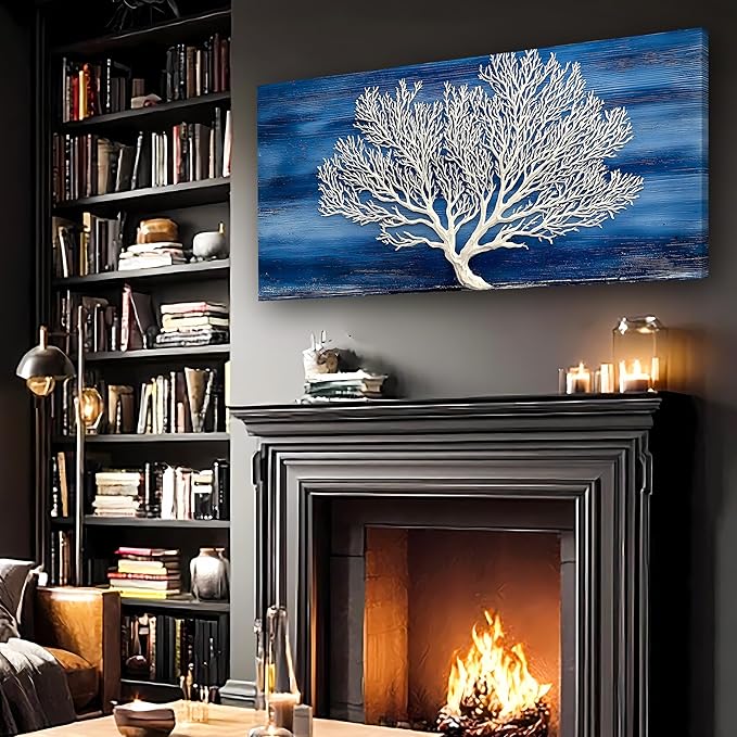 Abstract Wall Art Canvas Print White Tree Trunk Painting Bathroom Decor Paintings Modern Style Living Room Bedroom Office Home Kitchen Decor Nature Landscape Artwork Wooden Frame 20x40 Inches