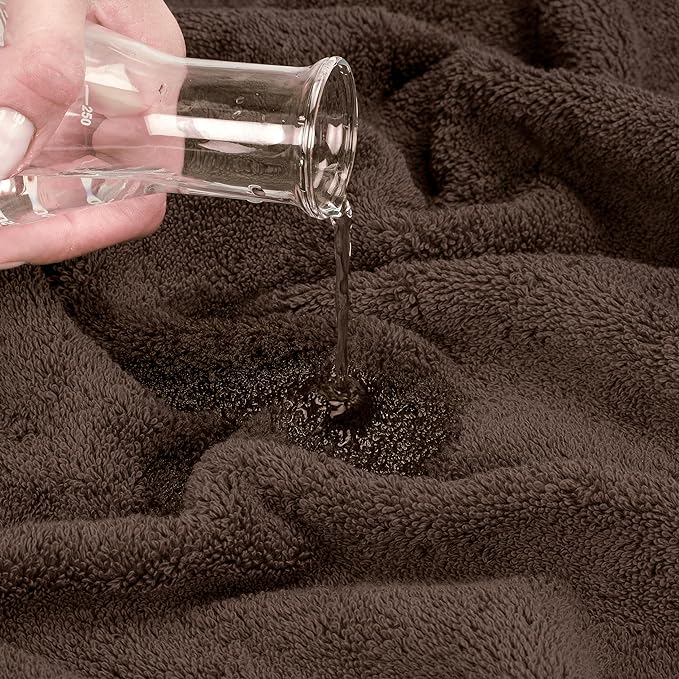 Cotton Paradise 6 Piece Towel Set, 100% Cotton Soft Absorbent Turkish Towels for Bathroom, 2 Bath Towels 2 Hand Towels 2 Washcloths, Brown Towel Set