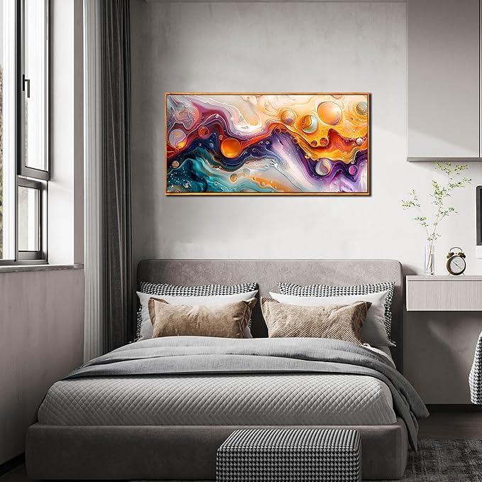 ZHAOSHOP Abstract Colorful Canvas Wall Art for Living Room - Modern Picture Wall Art for Office - Frames Wall Art for Bedroom Size 20" x 40"