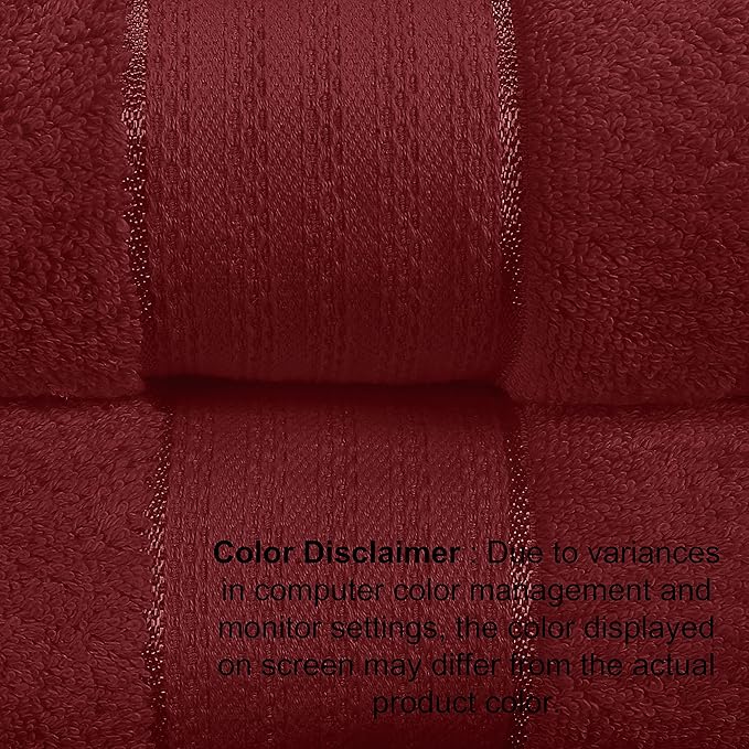 GLAMBURG 700 GSM Premium Oversized Extra Large Cotton Bath Sheet 35x70-100% Combed Cotton - Luxury Hotel & Spa Quality - Durable Ultra Soft Highly Absorbent - Burgundy