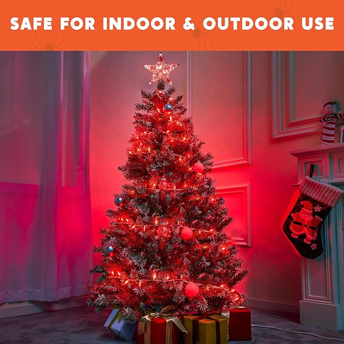Joiedomi Christmas String Lights Indoor,100 Count Mini Red Light,21.4 FT Lighting Decor for Patio Dorm Classroom Bedroom Holiday Wedding Party Garland Birthday Festival,White Wire