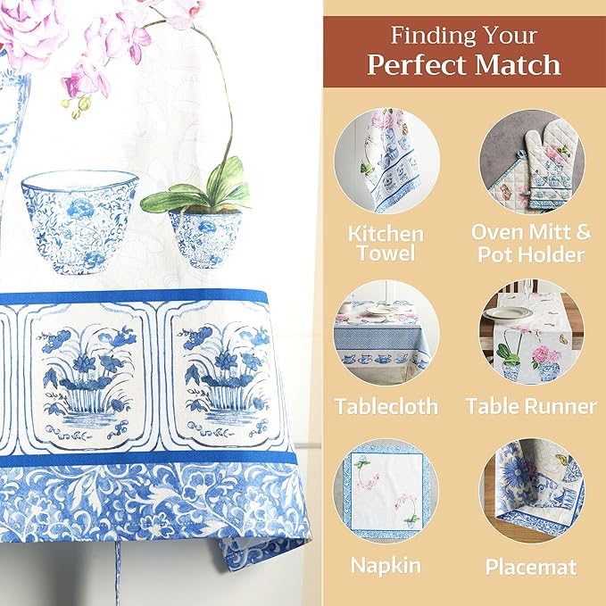 Maison d' Hermine 100% Cotton Apron for women with Pocket Kitchen Chef Apron for Men Cooking Gardening Server Waitress