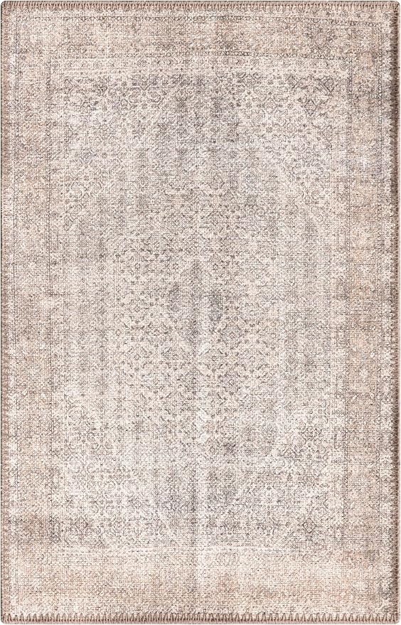 Keen Home Design 2x3 Rug - Machine Washable Entry Rug with Non-Slip Backing, Ideal for Enteryway, Kitchen, Bathroom, Laundry Room - Vintage, Easy Clean, Durable, Low Pile Rug - (2' x 3')