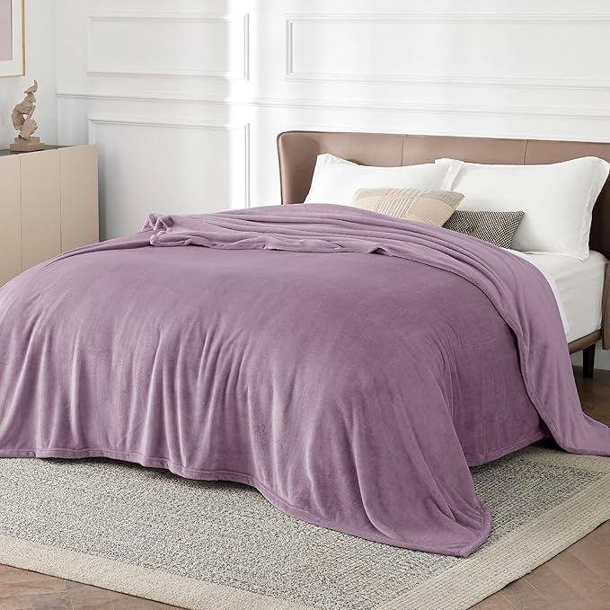 Bedsure GentleSoft Fleece King Size Blankets for Bed Fog Purple - Soft Lightweight Plush Cozy Fuzzy Luxury Microfiber, 108x90 inches