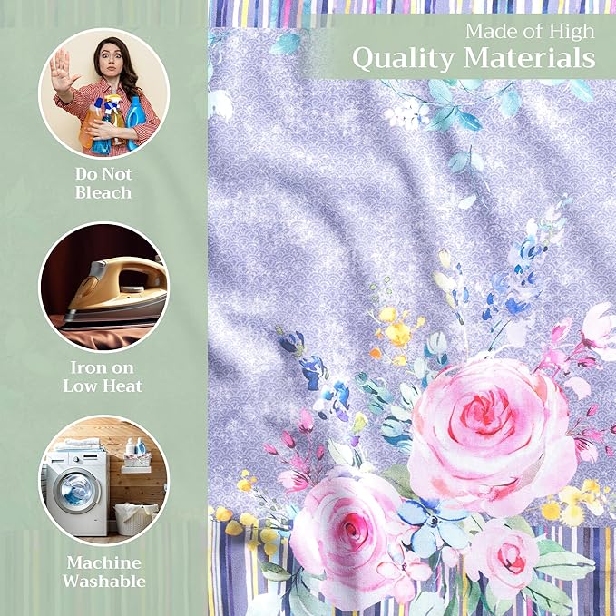 Maison d' Hermine Cloth Napkins Set of 4 100% Cotton Everyday Reusable Square Napkins Cloth Washable, Dinner, Party, Wedding, Restaurant, Spring/Summer (Sweet Rose Lavender - Lush, 20" x 20")