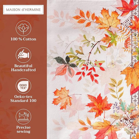 Maison d' Hermine Placemats Set of 4 100% Cotton Washable Cloth Place Mats, Reusable Table Mats for Kitchen Dining Decoration, Party, Wedding, Restaurant (Amarante, 13" x 19")