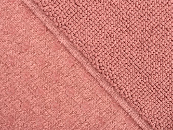 Cotton Paradise 100% Cotton Non Slip Bath Mats for Bathroom, 20x34 inch Soft Absorbent Quick Dry Machine Washable Floor Bath Mat, Coral