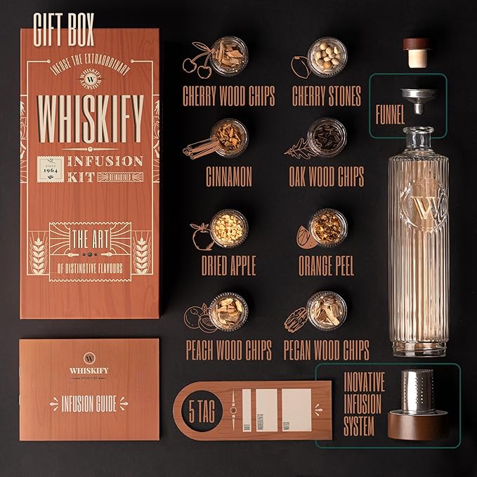 DIY Whiskey Gifts for Men - Infusion Kit & Whiskey Decanter Set with Botanicals - Bourbon Gifts for Men, Birthday Gift for Dad & Husband, Cocktail Maker for Christmas & Valentines Day by Whiskify