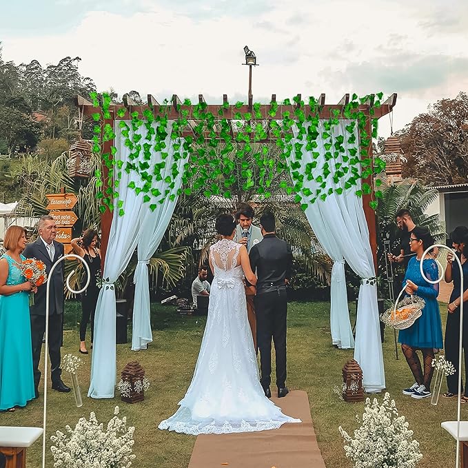 Sggvecsy 12 Pack 84Ft Artificial Ivy Leaf Plants with LED String Lights Fake Ivy Leaves Artificial Ivy Garland Greenery Hanging Plants Vines for Wedding Wall Party Home Room Kitchen Garden Decor…