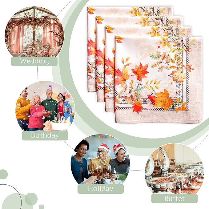 Maison d' Hermine Cloth Napkins Set of 4 100% Cotton Everyday Reusable Square Napkins Cloth Washable, Dinner, Party, Wedding, Restaurant (Amarante, 20" x 20")