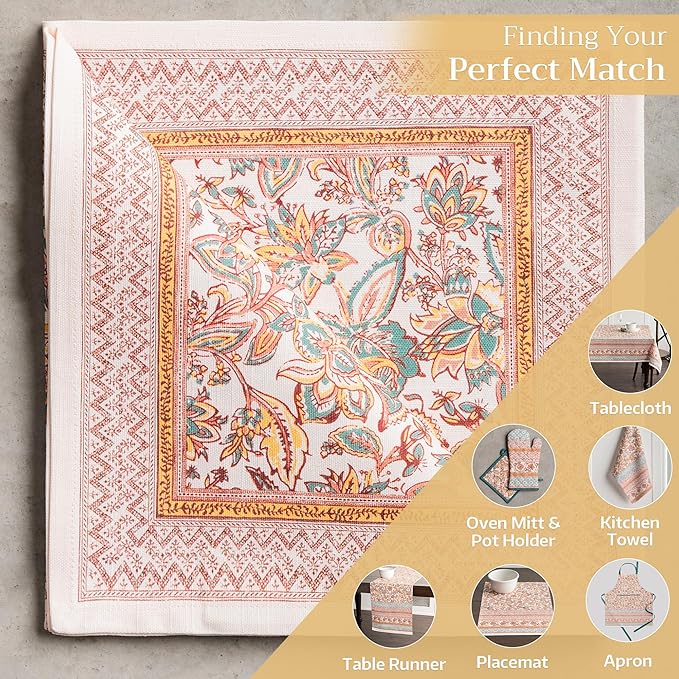 Maison d' Hermine Cloth Napkins Set of 4 100% Cotton Everyday Reusable Square Napkins Cloth Washable, Dinner, Party, Wedding, Restaurant (Nila, 20" x 20")