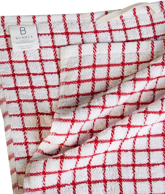 Premium Kitchen Towels (16”x 28”, 6 Pack) | Cotton Kitchen Hand Towels | Dish Towels | Kitchen Towels | Highly Absorbent Tea Towels Set | Multicoloured - Checked