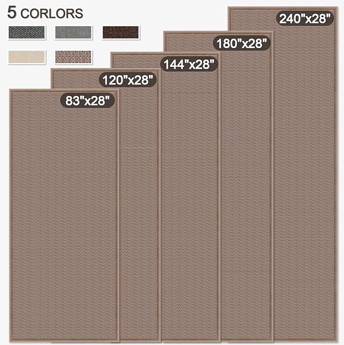 GOYLSER Kitchen Jute Rug Runner Non Slip, Front Door Runner Indoor Entrance, 20 ft Bottom Rubber Backed Waterproof Laundry Mat, Light Brown