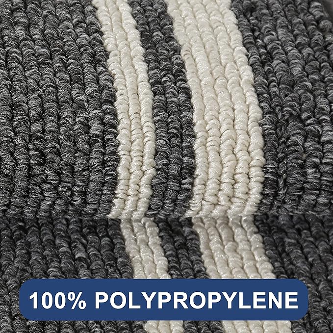 COSY HOMEER Kitchen Rugs Non-Slip 20x30/20x48 Inch Thick Polypropylene Standing Mat for Home Machine Washable, Black Frame