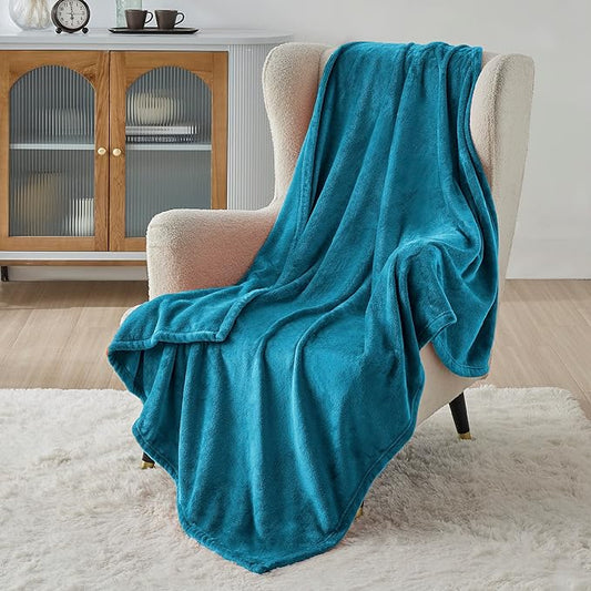 Bedsure Teal Blue Fleece Blanket 50x70 Blanket - 300GSM Soft Lightweight Plush Cozy Blankets for Bed, Sofa, Couch, Travel, Camping