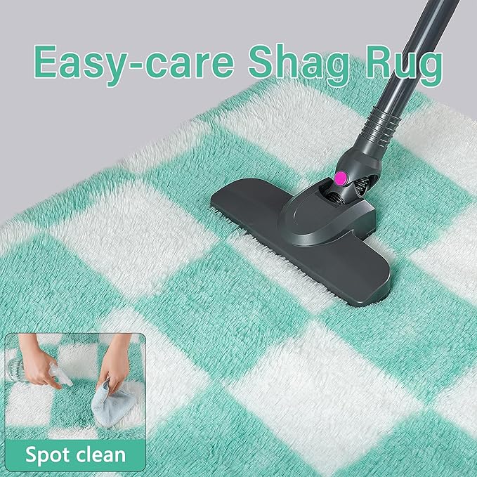 Area Rugs 8x10 Clearance for Living Room, Shag Green Rug Washable Non-Slip Large Rug Super Soft Indoor Fuzzy Carpet Fluffy Rugs for Bedroom Home Aesthetic Decor