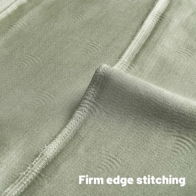 FUTEI Pea Green Chenille Decorative Throw Pillow Covers 26x26 Inch Set of 2,Soft Cozy Striped Geometric Patterns Euro Pillow Sham,Modern Home Decor for Couch Bed Living Room