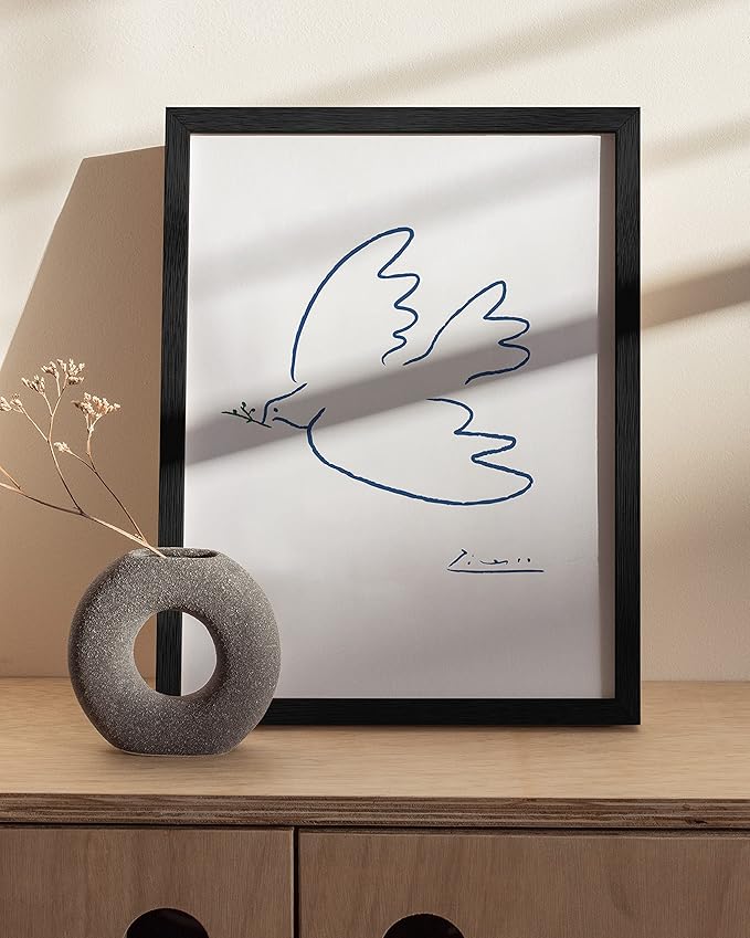 HAUS AND HUES Black Picture Frame 8.5 x 11 - Frame for 8.5 x 11 Document, 8.5 x 11 Picture Frame Black Oak, 8.5 x 11 Frame for Wall, Artwork 8 1/2 x 11 Picture Frame (Black Oak Frame)