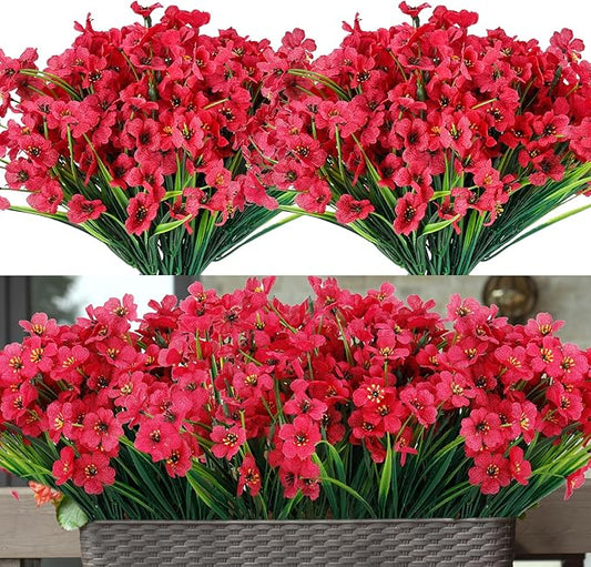 20 Bundles Artificial Flowers for Outdoors or Indoor Garden Home Decoration,No Fade Fake Flowers Faux Plants for Decoration Hanging Planters,Porch Window Box Garden Wedding Farmhouse Fake Plants