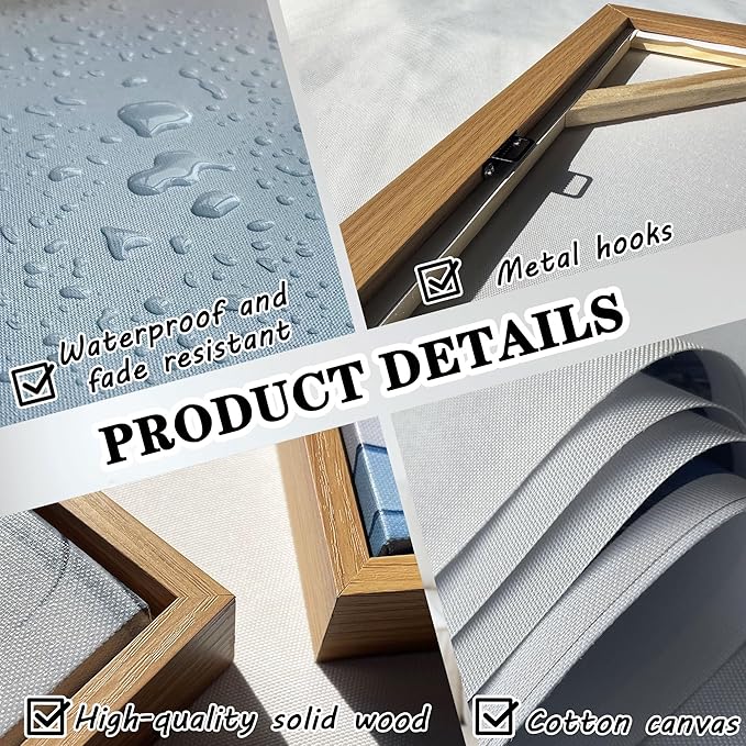 Large Modern Wall Art - Framed Canvas Wall Art Abstract Wall Decor for Living Room - Minimalist Style Artwork Decorations Wooden Frames for Canvas Paintings