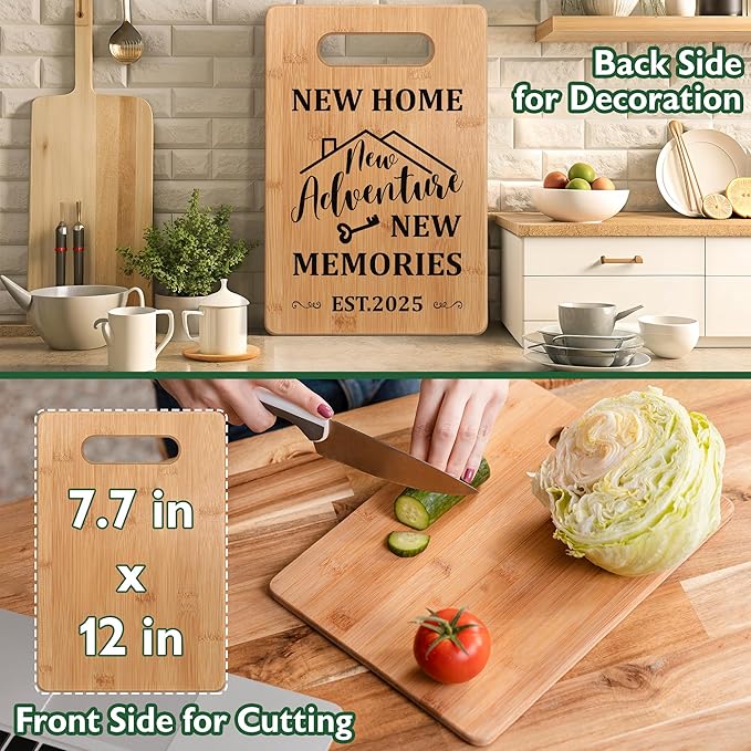 Housewarming Gift for New House Homeowner, House Warming Gifts New Home 2025 Cutting Board Gift, First Home Gift for Neighbor, Realtor Closing Gifts for Home Buyers New Home New Adventure New Memories