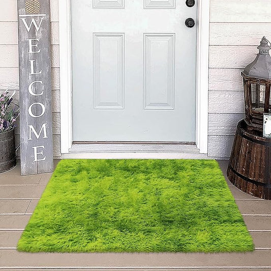 Small Tie-Dyed Area Rug for Bedroom 2x3 Mini Green Fluffy Rug Mat Bedside Throw Rug for Kids Room Boys Teens Nursery Baby Dorm Living Room Home Decor Aesthetic Carpets