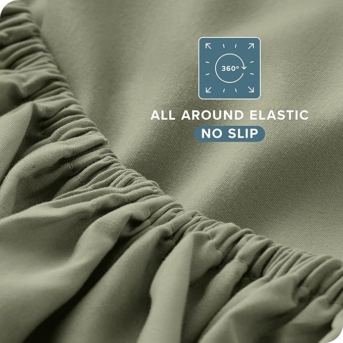 Bare Home Twin XL Sheet Set - 1800 Ultra-Soft Microfiber Twin Extra Long Bed Sheets - Double Brushed - Deep Pockets - Easy Fit - Extra Soft - 3 Piece Set - Bed Sheets & Pillowcases (Twin XL, Sage)