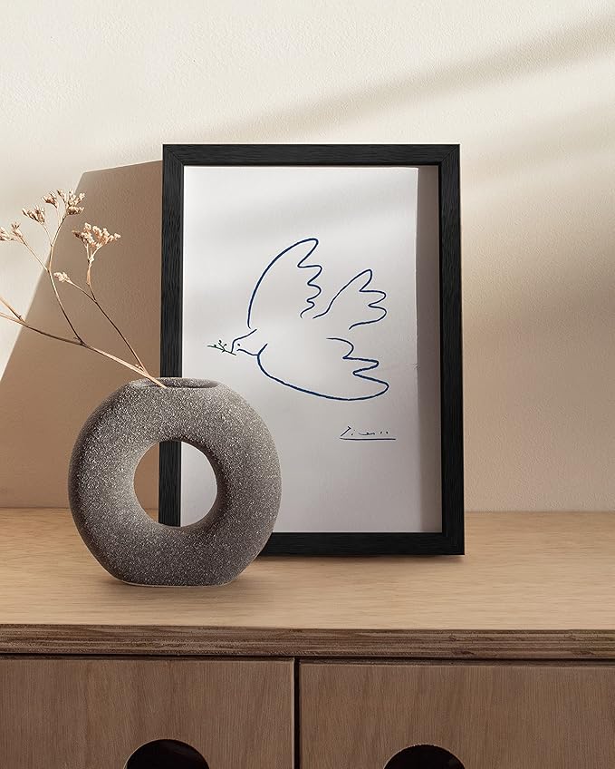 HAUS AND HUES Black 5x7 Picture Frame - 5x7 Photo Frame, 5x7 Frames for Pictures, 5 by 7 Picture Frame Wood, 5 x 7 Frame Decor, Wall Frames 5x7, Art 5x7 Frame Black (Black Oak Frame)