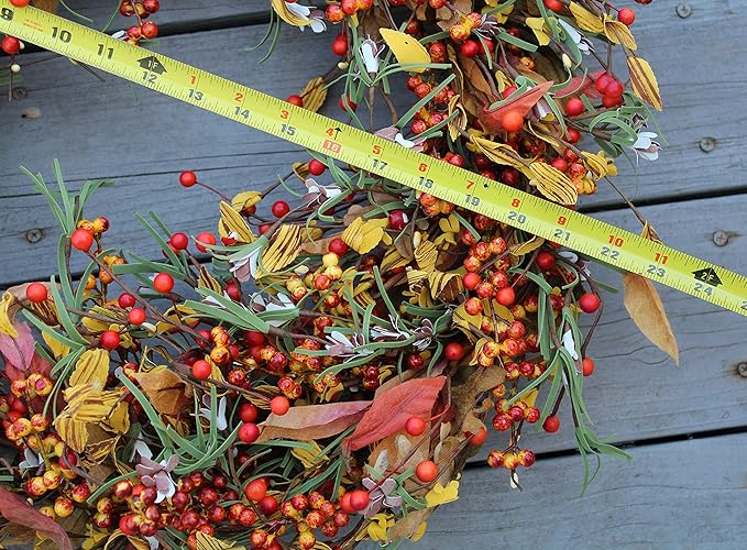 The Wreath Depot Appalachia Berry Silk Fall Door Wreath 24 inch, Handcrafted, Designed in USA, Full Wreath Shape and Size, Beautiful White Gift Box Included