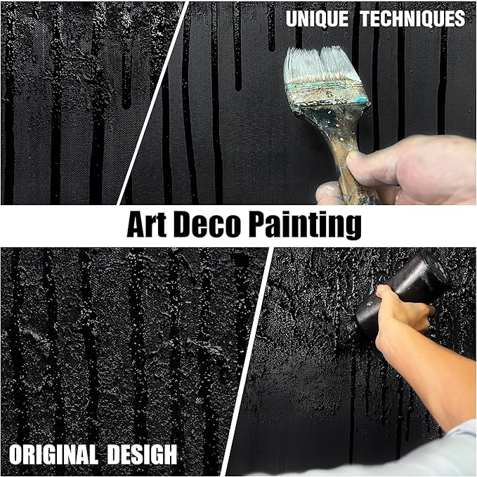 Abstract Canvas Wall Art for Living Room Black Painting Wall Art for Bedroom Modern Wall Decor for Office Size 20 x 40 Inch