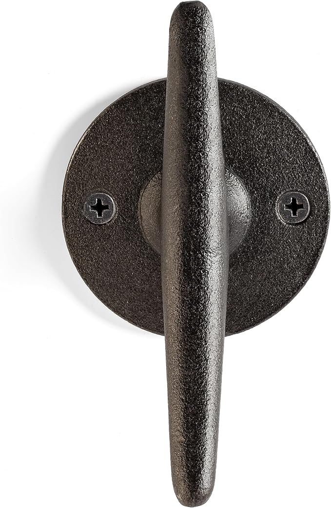 Claimed Corner Cast Iron Coat Hooks - Boat Cleat Nautical Marine Entryway Decor Multi-Purpose Hat Towel Hanging Hook - Durable & Rust-Resistant - Includes Mounting Hardware - 4 Pack (Large, Natural)