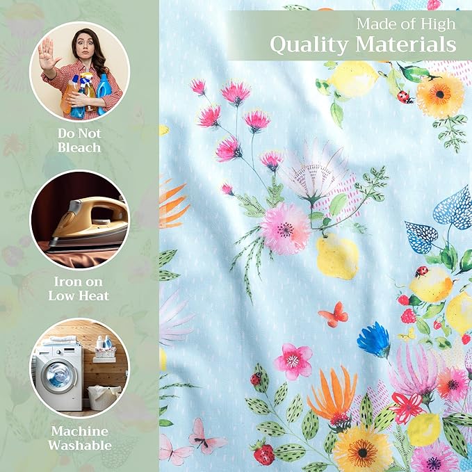 Maison d' Hermine Cloth Napkins Set of 4 100% Cotton Everyday Reusable Square Napkins Cloth Washable, Dinner, Party, Wedding, Restaurant, Spring/Summer (Jardin D'Ete - Mint, 20" x 20")