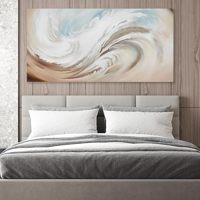 Abstract Wall Art Canvas Wall Paintings Modern Beige Wall Decor Aesthetic Room Decor Wall Art Framed Artwork for Living Room Bedroom Dining Room Home Office Decor 20"x40"