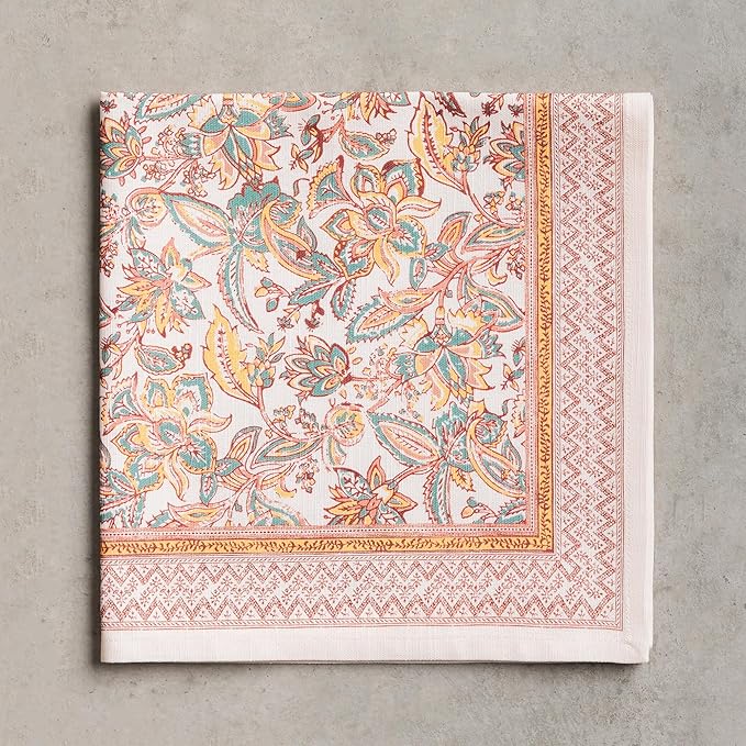 Maison d' Hermine Cloth Napkins Set of 4 100% Cotton Everyday Reusable Square Napkins Cloth Washable, Dinner, Party, Wedding, Restaurant (Nila, 20" x 20")