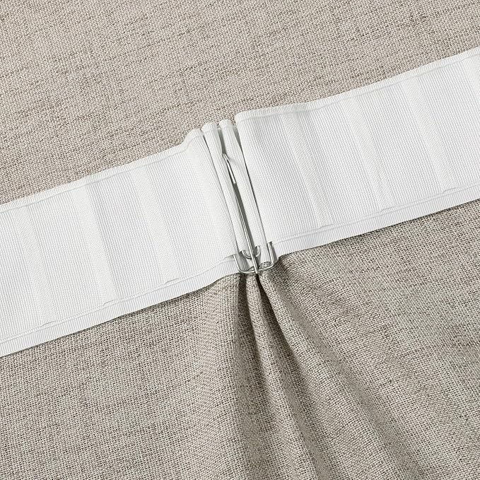 Dark Taupe Thick Linen Semi Sheer Curtains 108 Inches Long, Modern Light Filtering Drapes Set of 2, Floor to Ceiling Pinch Pleat Curtain with Hooks