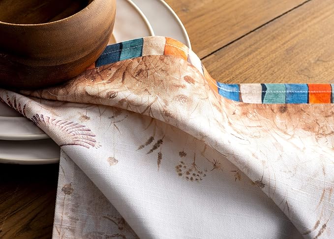 Maison d' Hermine Cloth Napkins Set of 4 100% Cotton Everyday Reusable Square Napkins Cloth Washable, Dinner, Party, Wedding, Restaurant (Faisan D'Automne, 20" x 20")