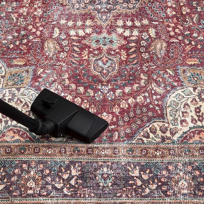 Keen Home Design 2x12 Rug - Machine Washable Runner Rug with Non-Slip Backing, Ideal for Hallway, Entryway, Kitchen, Laundry Room - Vintage, Easy Clean, Durable, Low Pile - (2'6" x 12')