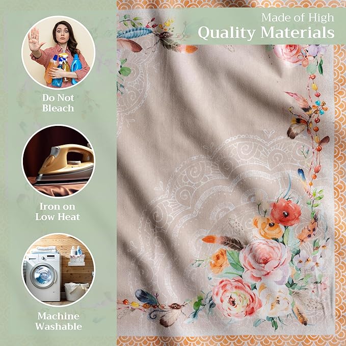 Maison d' Hermine Cloth Napkins Set of 4 100% Cotton Everyday Reusable Square Napkins Cloth Washable, Dinner, Party, Wedding, Restaurant, Spring/Summer (Ibiza - Beige, 20" x 20")