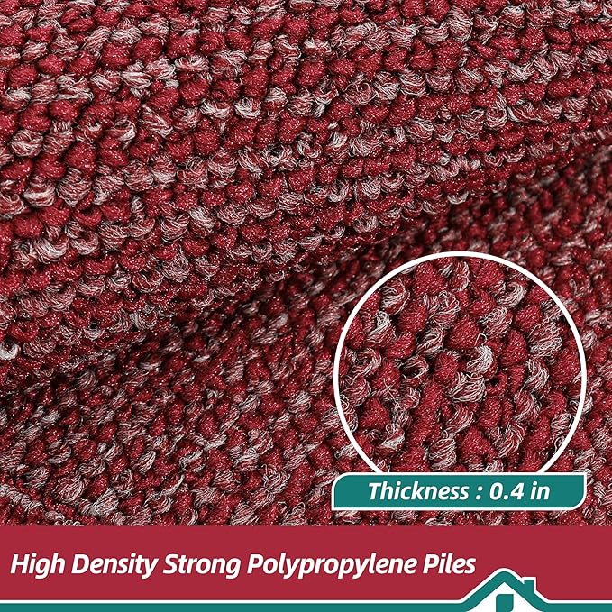 BEQHAUSE Kitchen Runner Rugs 24"x60", Kitchen Rugs Non-Slip Kitchen Mats for Floor, Absorbent and Stain Resistant Kitchen Mats, Machine Washable Rugs for Kitchen, Hallway, Laundry & Sink, Red